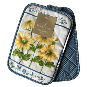 Home Trends Pot Holders, Set of 2, 10x7, 100% Cotton - New B5